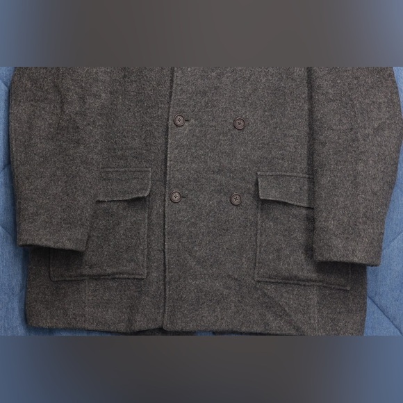 Armani Exchange Wool Blend Jacket Coat A/X Men's Large Dark Gray Designer Preppy - Picture 7 of 12
